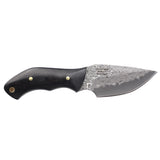 Elk Ridge Full Tang Fixed Blade Knife w/Leather Sheath Damascus Steel Blade/Wood Handle SKU ER-FIX118DM