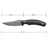 Elk Ridge Full Tang Fixed Blade Knife w/Leather Sheath Damascus Steel Blade/wood Handle SKU ER-FIX120DM