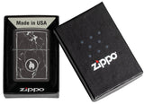 Zippo Marble Flame High Polish Black Windproof Lighter