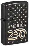 Zippo America250 Stars Design High Polish Black Lighter