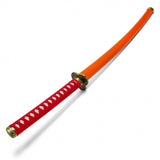 Kikunojo's Replica Katana Sword w/Orange Saya 2 Tone Stainless-Steel Blade/Red Wrapped Handle SKU FS157