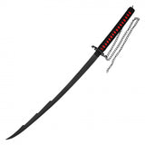 Replica Cosplay Bleach Ichigo Katana Black Scabbard Black Stainless-Steel Blade/Black & Red Handle SKU