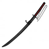 Replica Cosplay Bleach Ichigo Katana Black Scabbard Black Stainless-Steel Blade/Black & Red Handle SKU