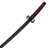 Replica Cosplay Bleach Ichigo Katana Black Scabbard Black Stainless-Steel Blade/Black & Red Handle SKU