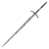 LOTR Replica Witch King Sword w/Plaque 54" Overall Textured Steel Blade/Black & Silver Handle SKU FS225B