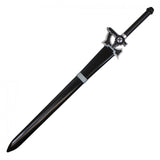 Kirito Elucidator Replica Sword w/Scabbard Carbon Steel Blade/Carbon Steel Black Faux Leather Wrapped Grip SKU FS28