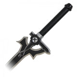 Kirito Elucidator Replica Sword w/Scabbard Carbon Steel Blade/Carbon Steel Black Faux Leather Wrapped Grip SKU FS28