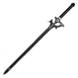 Kirito Elucidator Replica Sword w/Scabbard Carbon Steel Blade/Carbon Steel Black Faux Leather Wrapped Grip SKU FS28