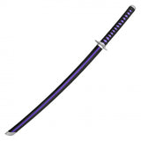 Nagao Kei's Replica Purple Katana w/Black & Purple Saya 2 Tone Stainless-Steel Blade/Black Wrapped Purple Handle SKU FS323