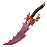 Replica Cosplay Demon King Dagger w/Wooden Stand Two-Tone Red Stainless-Steel Blade/Brown Handle with Gold 24.75" Overall SKU FS332