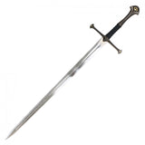 LOTR Replica Anduril Sword w/Leather Scabbard 420 J2 Stainless-Steel Blade/Solid Metal Cross Guard & Pommel SKU FS64