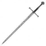 LOTR Replica Cosplay Anduril Sword w/Strapped Black Sheath Etched Stainless-Steel Blade/Silver & Black Handle 47.25" Overall SKU FS64B