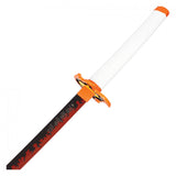 Anime Replica Rengoku Kyoujurou Sword w/Scabbard Black & Orange Steel Blade/White & Orange Handle SKU FS88C