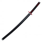 Replica Cosplay Demon Slayer Katana Black Scabbard Silver & Black Stainless-Steel Blade/Black & Red Handle 37" Overall SKU FS95C