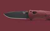 Benchmade Mini Barrage AXIS-Assist Knife Black Cherakote CPM-S30V Stainless-Steel Blade/Redstone Richlite Handle SKU 585BK-04