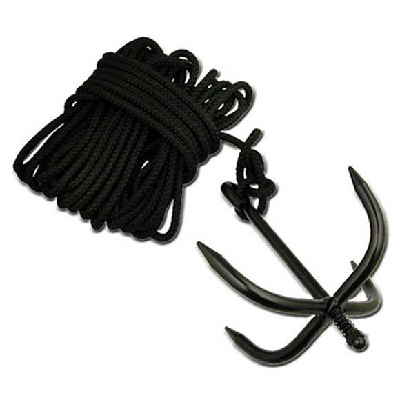 Grappling Anchor Hook made of Iron with Nylon Rope Folds Down SKU 6408