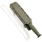 Green Spearpoint Mini Survival Knife 6" Overall comes with Sheath & Chain SKU 6038
