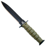 Green Spearpoint Mini Survival Knife 6" Overall comes with Sheath & Chain SKU 6038
