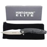 Hunt-Down Elite Ball Bearing Folding Knife D2 Steel/Black G10 Handle SKU MS21