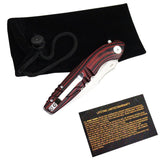 Hunt-Down Elite Ball Bearing Folding Knife D2 Steel/Black & Red G10 Handle SKU MS34