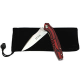 Hunt-Down Elite Ball Bearing Folding Knife D2 Steel/Black & Red G10 Handle SKU MS34