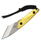 Wartech Yellow Micro Fixed Blade with Sheath Stonewash 3CR13/Aircraft Alum. SKU HWT308YLSKU