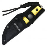 Wartech Yellow Micro Fixed Blade with Sheath Stonewash 3CR13/Aircraft Alum. SKU HWT308YLSKU