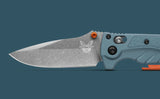 Benchmade Mini Adira MagnaCut Axis Lock Knife CPM-MagnaCut Stainless-Steel Blade/Blue Grivory Handle SKU 18065