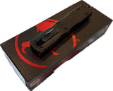 Microtech Dirac Delta Tactical OTF Knife Black Double Edge M390 SS Blade/Black 6061 T6 Alum. Handle SKU 227-1T