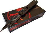 Microtech Dirac Delta Tactical OTF Knife Black Double Edge M390 SS Blade/Black 6061 T6 Alum. Handle SKU 227-1T