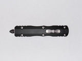 Microtech Dirac Auto OTF Double Edge Knife Stonewash SS Blade/Black Alum. Handle SKU 225-10