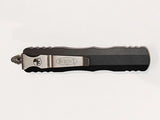 Microtech Dirac Auto OTF Double Edge Knife Stonewash SS Blade/Black Alum. Handle SKU 225-10