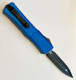 Microtech Combat Troodon Gen III Standard OTF Knife Double Edge Black M390MK SS Blade/Blue Alum. Handle SKU 1142-BL