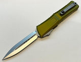 Microtech Combat Troodon Gen III Standard OTF Knife Double Edge M390MK SS Blade/OD Green Alum. Handle SKU 1142-10OD