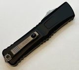 Microtech Combat Troodon Gen III Auto OTF Knife Stonewash Bohler M390MK Stainless Steel Blade/Black Aircraft Alum. Handle SKU 1143-10