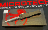 Microtech Mini Hera II OTF Auto Knife Double Edge Serr. Bohler M390MK SS Blade/Black Aircraft Alum. Handle SKU 1702M-6