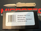 Microtech Ultratech Gen III ZBP OTF D/E Apocalyptic Standard M390MK Steel Blade/Natural Clear Alum. Handle SKU 1122-10APNC