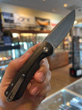 Buck Stinger Frame Lock Knife Satin D2 Tool Steel Drop Point Blade/Black Alum. with Steel Frame & Carbon Fiber Inlay Handle SKU 0714BKSB