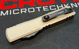 Microtech Ultratech Gen III ZBP OTF Knife Black Tanto M390MK Steel Blade/Natural Clear 6061-T6 Aluminum Handle SKU 1123-1NC