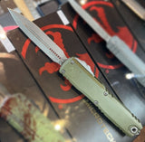 Microtech Ultratech Gen III ZBP Double Edge OTF Apocalyptic M390MK Stainless-Steel Blade/OD Green Aluminum Handle SKU 1122-10APOD