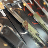 Microtech Cypher II Double Edge OTF Outbreak M390MK Stainless-Steel Blade/Green Outbreak Alum. Handle SKU 1242-1OBS