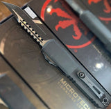 Microtech Ultratech Gen III OTF Knife ZBP Hellhound Signature Series Two-Tone M390MK Steel Blade/Black Aluminum Handle SKU 1119-1TS