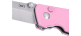 Columbia River Squid Button Lock Knife 14C28N Stainless Steel Blade/Rose Quartz G10 Handle SKU CRKT 2474P