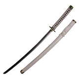 41" Overall Katana w/White Scabbard Carbon Steel Blade/White Wrapped Handle SKU K-1856