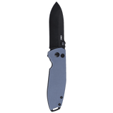 Columbia River Squid XM Button Lock Knife Black Oxide D2 Tool Steel Blade/Gray (Blue) G10 Handle SKU CRKT 2495G