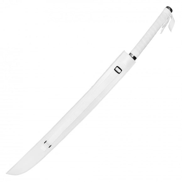 Inosuke Hashibira's Hand Forged Replica Sword w/Scabbard 1045 Carbon Steel Blade/White Wrapped Handle SKU