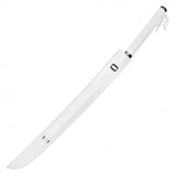 Inosuke Hashibira's Hand Forged Replica Sword w/Scabbard 1045 Carbon Steel Blade/White Wrapped Handle SKU