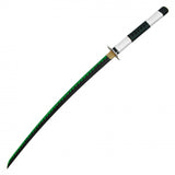 Sanemi Shinazugawa's Hand Forged Replica Sword w/Scabbard 1045 Carbon Steel Blade/Green & White Handle SKU KON14
