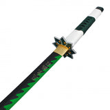 Sanemi Shinazugawa's Hand Forged Replica Sword w/Scabbard 1045 Carbon Steel Blade/Green & White Handle SKU KON14