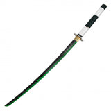 Sanemi Shinazugawa's Hand Forged Replica Sword w/Scabbard 1045 Carbon Steel Blade/Green & White Handle SKU KON14